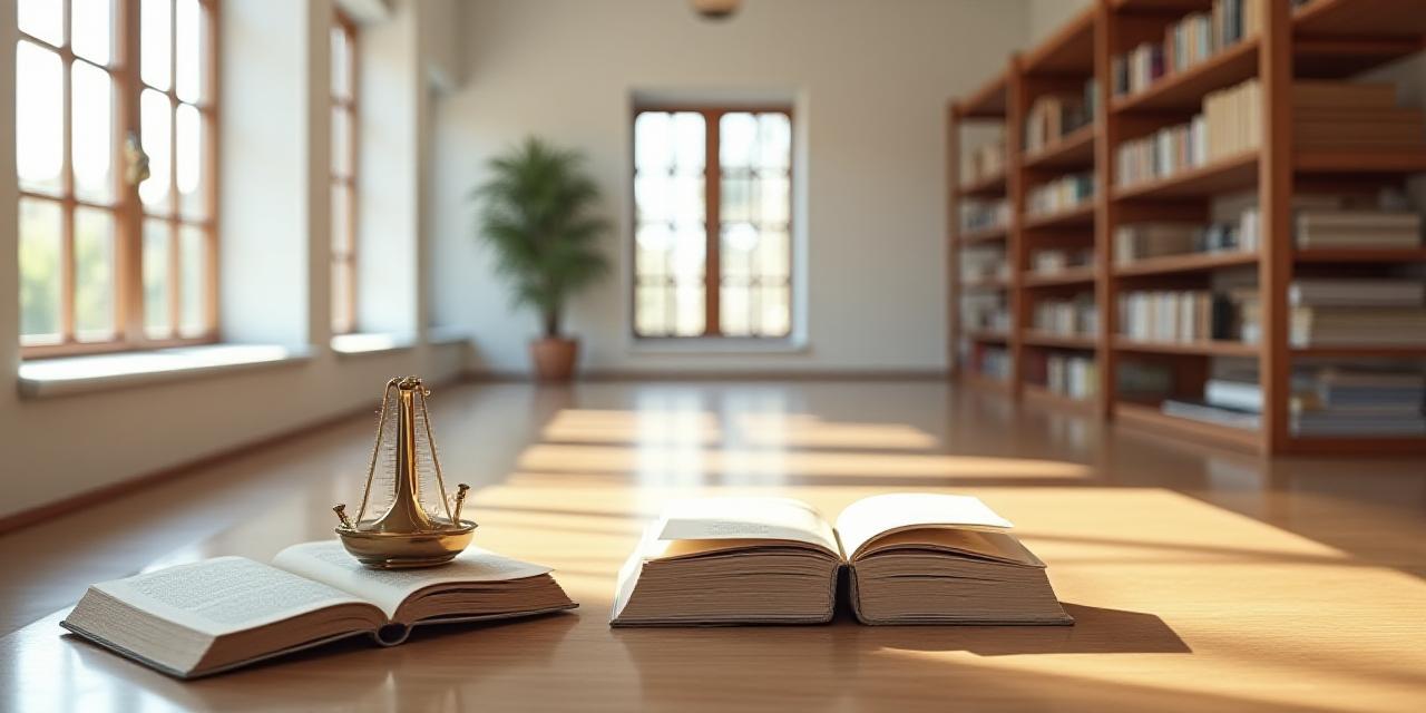 Panoramic view of an elegant library featuring meteorological books and weather instruments